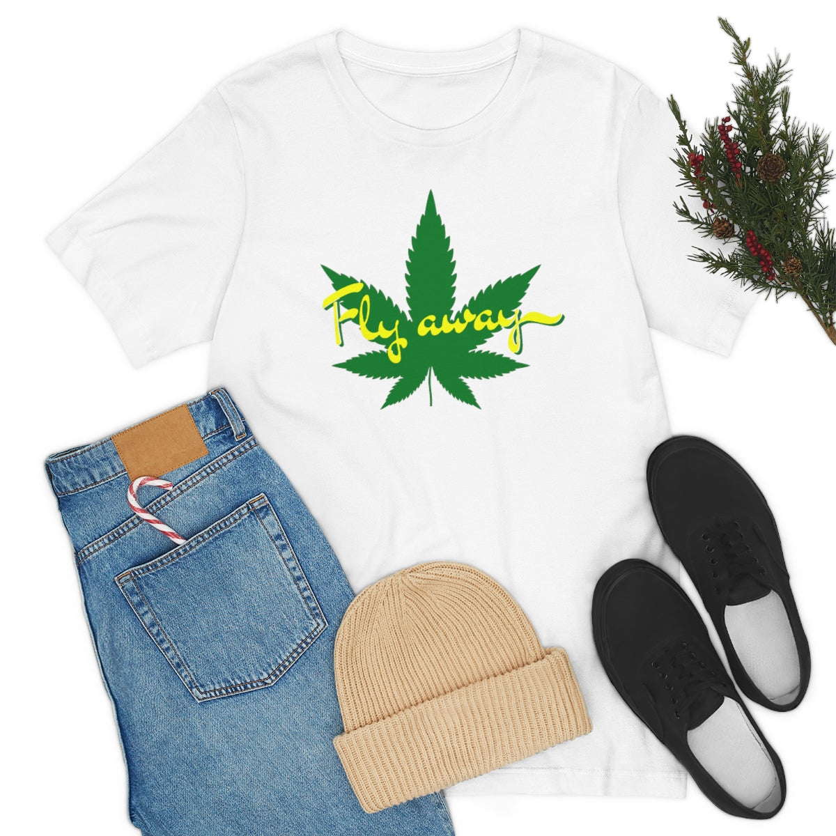 Fly Away Marijuana Leaf Unisex Short Sleeve Tee