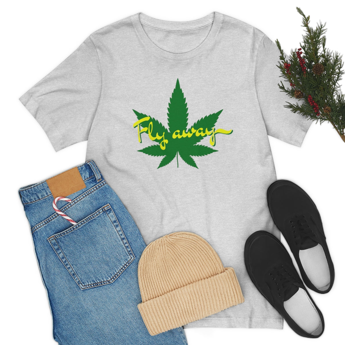 Fly Away Marijuana Leaf Unisex Short Sleeve Tee