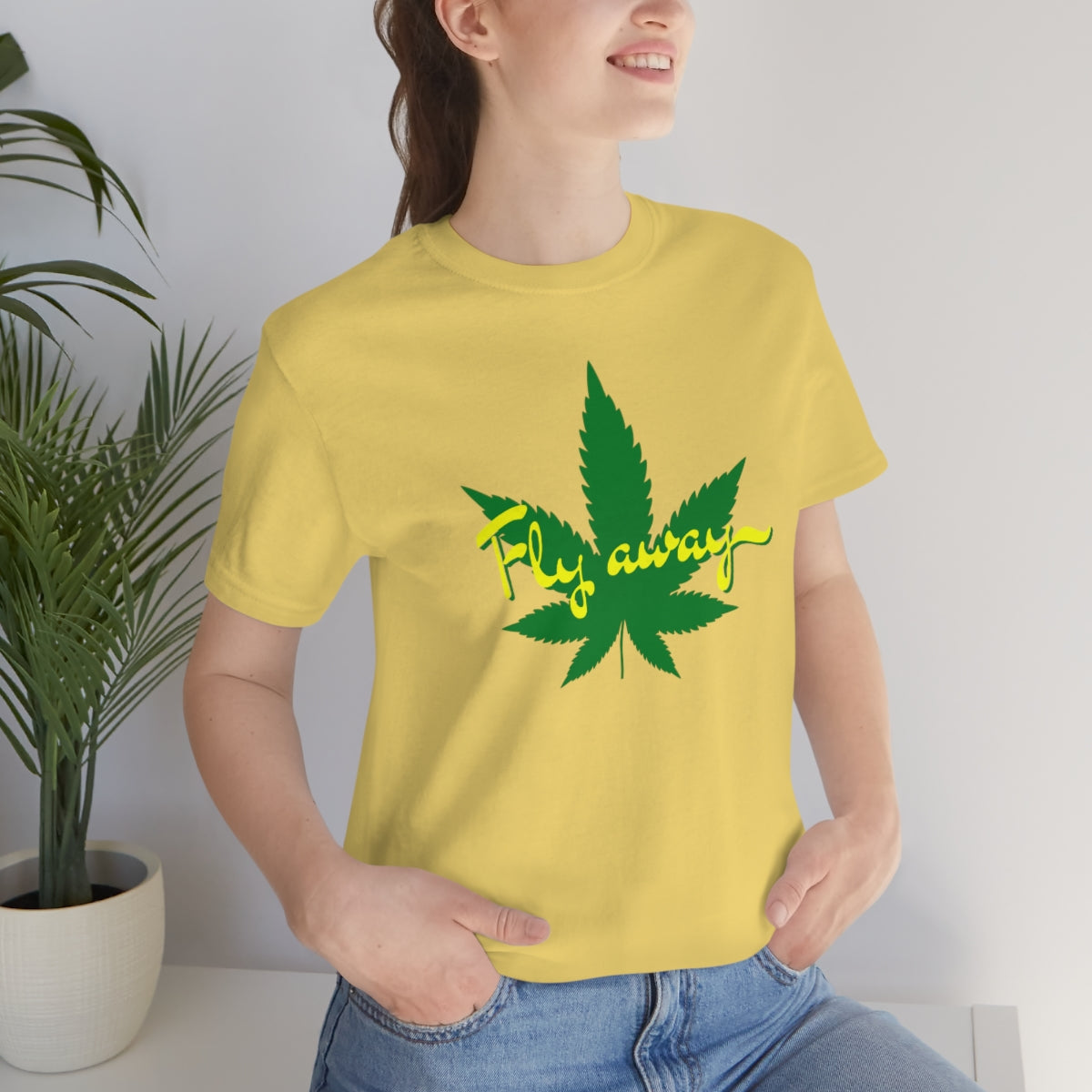 Fly Away Marijuana Leaf Unisex Short Sleeve Tee