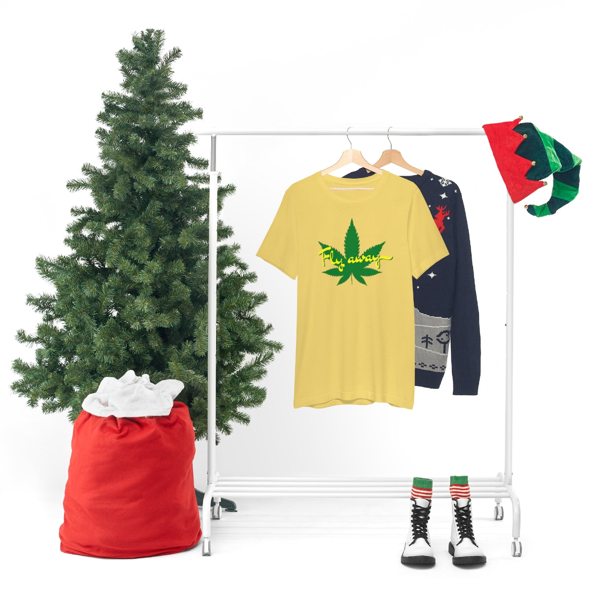 Fly Away Marijuana Leaf Unisex Short Sleeve Tee