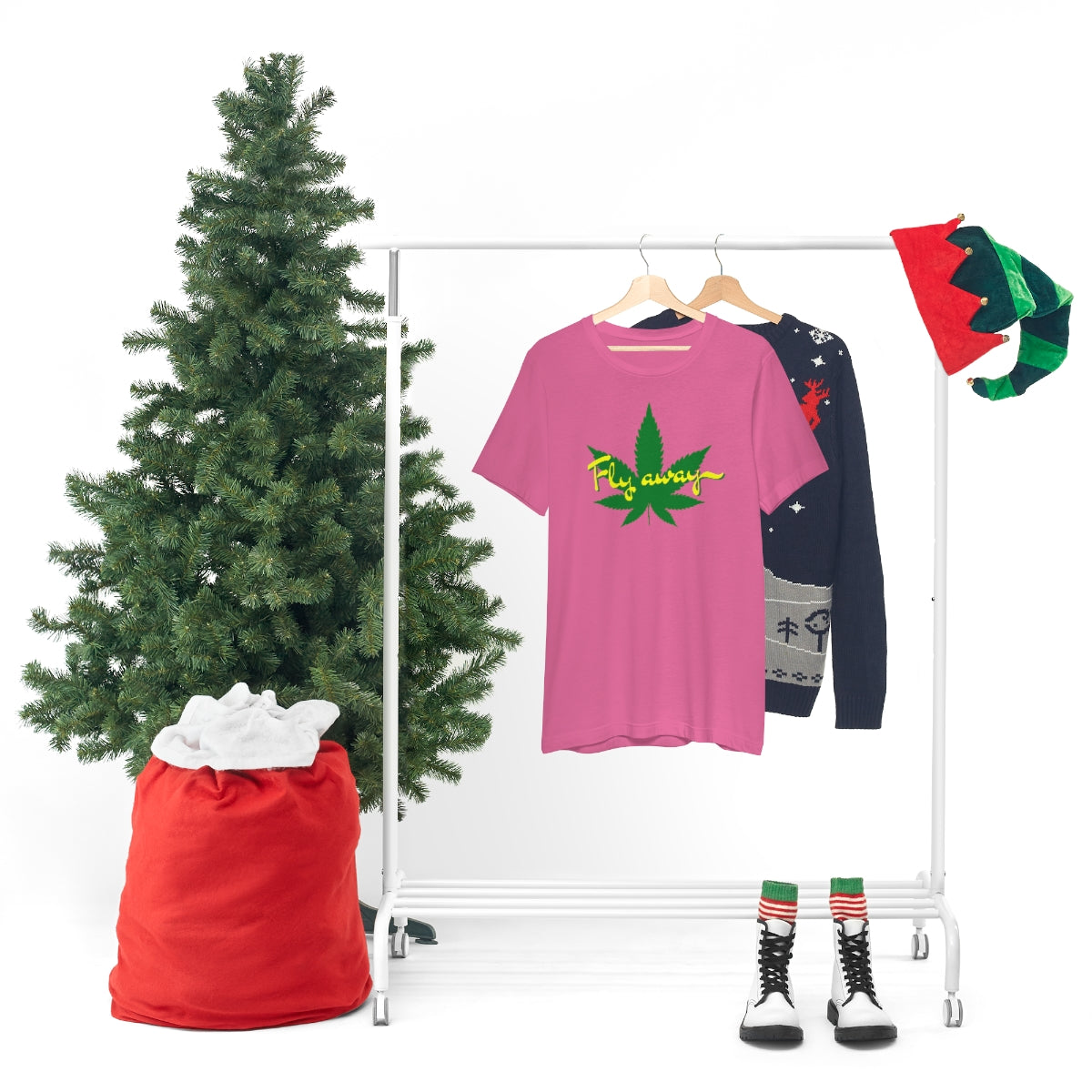 Fly Away Marijuana Leaf Unisex Short Sleeve Tee