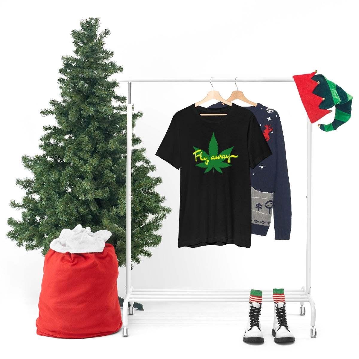 Fly Away Marijuana Leaf Unisex Short Sleeve Tee